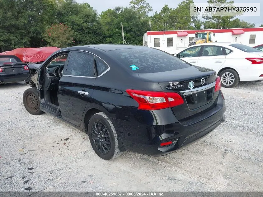 2017 Nissan Sentra S/Sv/Sr/Sl VIN: 3N1AB7AP7HY375990 Lot: 40259857