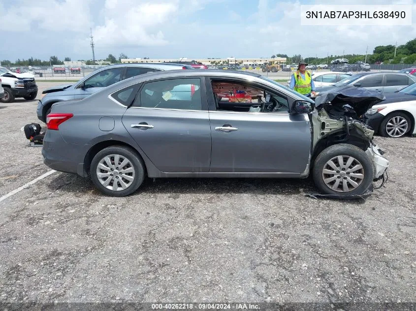 2017 Nissan Sentra S/Sv/Sr/Sl VIN: 3N1AB7AP3HL638490 Lot: 40262218