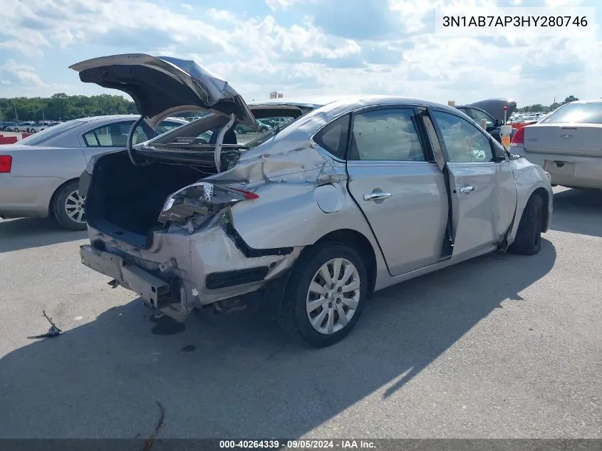 2017 Nissan Sentra S/Sv/Sr/Sl VIN: 3N1AB7AP3HY280746 Lot: 40264339