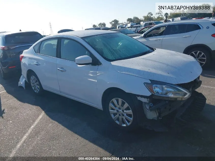 2017 Nissan Sentra S/Sv/Sr/Sl VIN: 3N1AB7AP0HY389388 Lot: 40264384