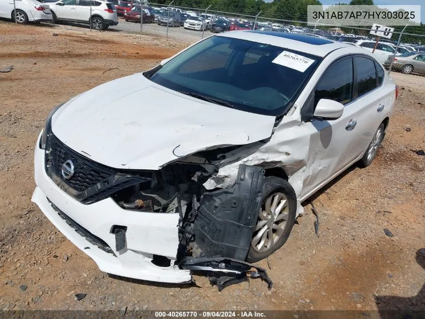 3N1AB7AP7HY303025 2017 Nissan Sentra Sv