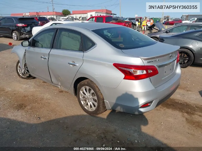 2017 Nissan Sentra S VIN: 3N1AB7AP5HY360355 Lot: 40276565