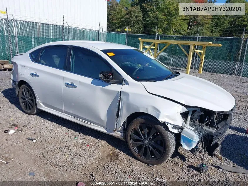 2017 Nissan Sentra Sr VIN: 3N1AB7AP9HY320201 Lot: 40285651