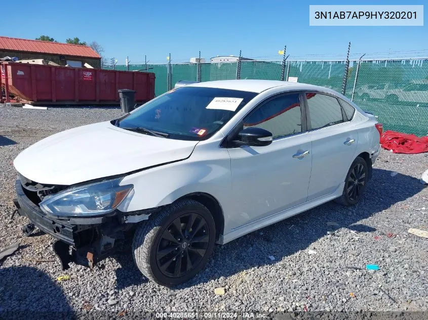 2017 Nissan Sentra Sr VIN: 3N1AB7AP9HY320201 Lot: 40285651