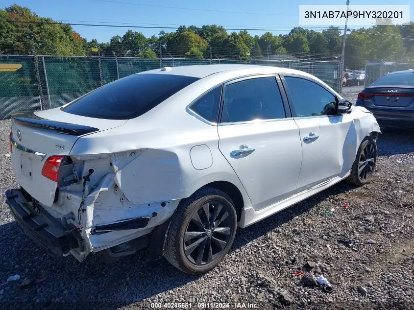 2017 Nissan Sentra Sr VIN: 3N1AB7AP9HY320201 Lot: 40285651