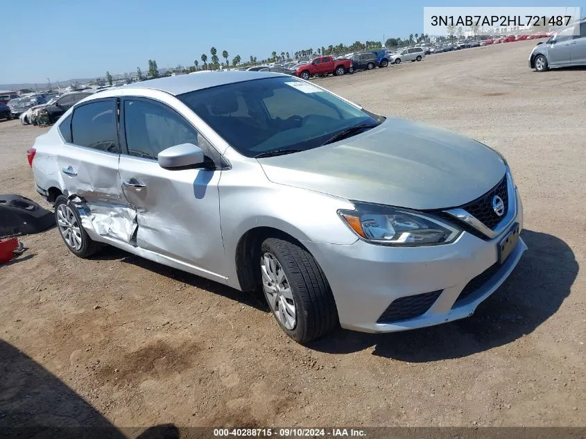 3N1AB7AP2HL721487 2017 Nissan Sentra S/Sv/Sr/Sl