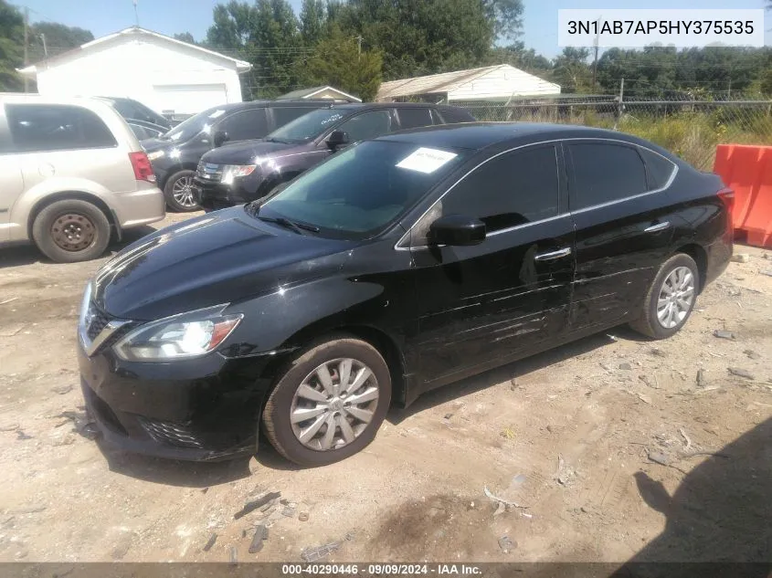 2017 Nissan Sentra Sv VIN: 3N1AB7AP5HY375535 Lot: 40290446