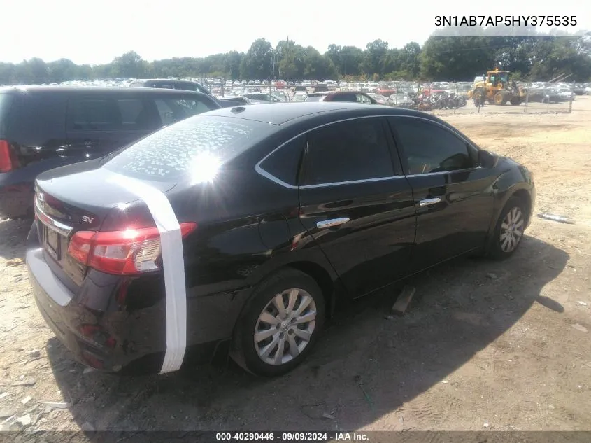 2017 Nissan Sentra Sv VIN: 3N1AB7AP5HY375535 Lot: 40290446