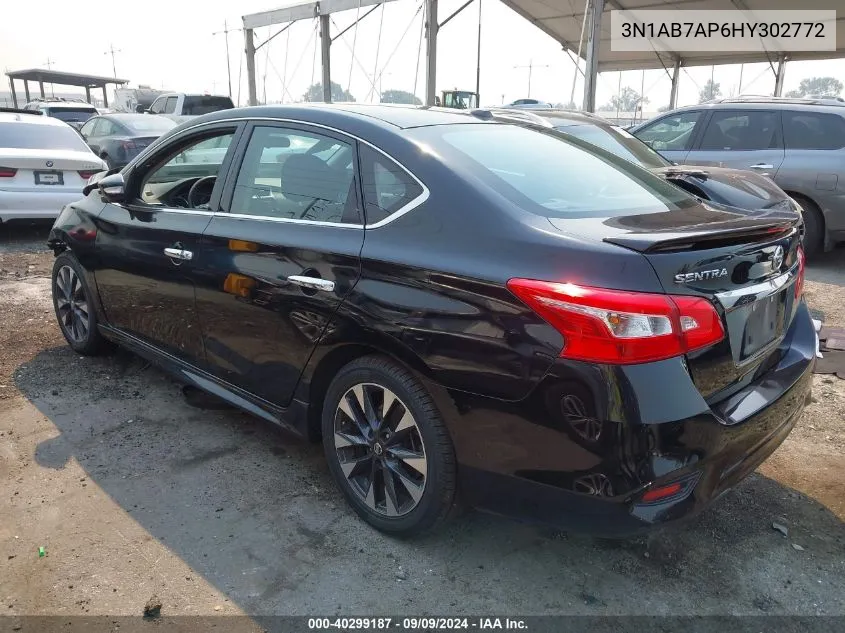 2017 Nissan Sentra Sr VIN: 3N1AB7AP6HY302772 Lot: 40299187