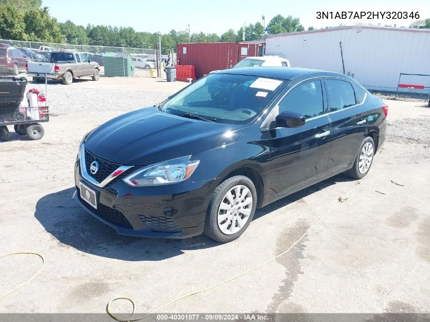 2017 Nissan Sentra S VIN: 3N1AB7AP2HY320346 Lot: 40301077