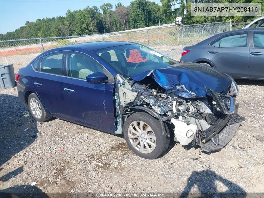 2017 Nissan Sentra Sv VIN: 3N1AB7AP7HY208416 Lot: 40302298