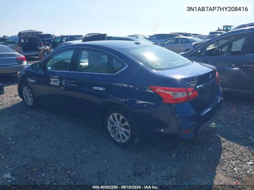 2017 Nissan Sentra Sv VIN: 3N1AB7AP7HY208416 Lot: 40302298