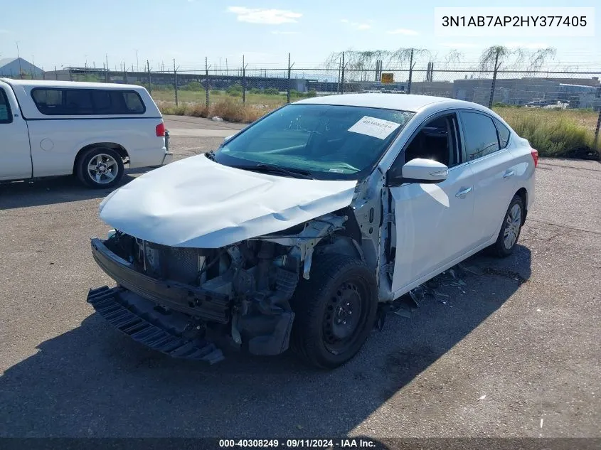 2017 Nissan Sentra Sv VIN: 3N1AB7AP2HY377405 Lot: 40308249