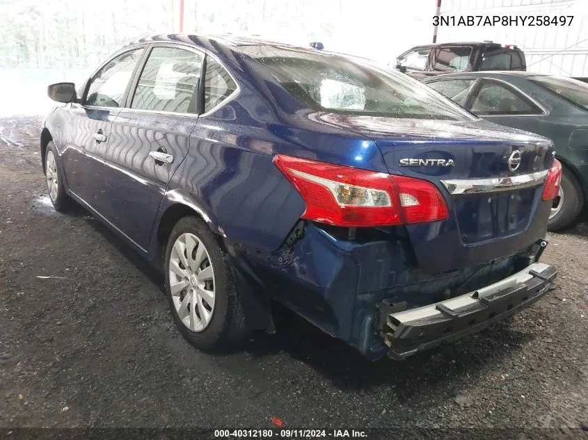 3N1AB7AP8HY258497 2017 Nissan Sentra Sv