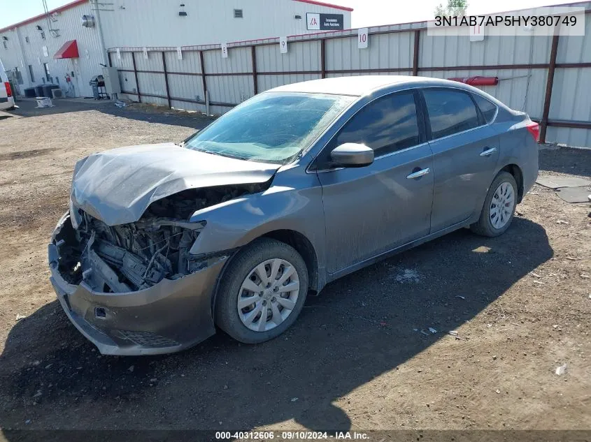 2017 Nissan Sentra S/Sv/Sr/Sl VIN: 3N1AB7AP5HY380749 Lot: 40312606