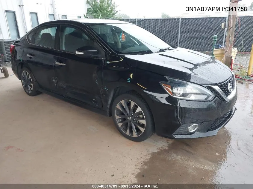 2017 Nissan Sentra Sr VIN: 3N1AB7AP9HY341758 Lot: 40314709