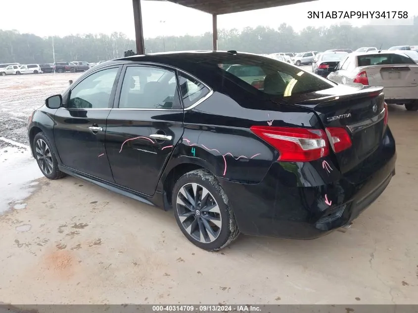 2017 Nissan Sentra Sr VIN: 3N1AB7AP9HY341758 Lot: 40314709