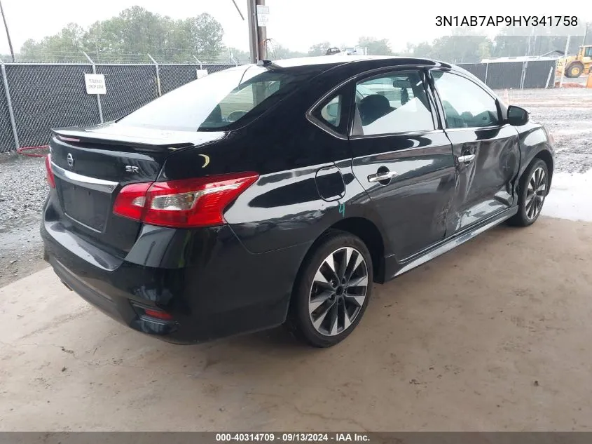 2017 Nissan Sentra Sr VIN: 3N1AB7AP9HY341758 Lot: 40314709