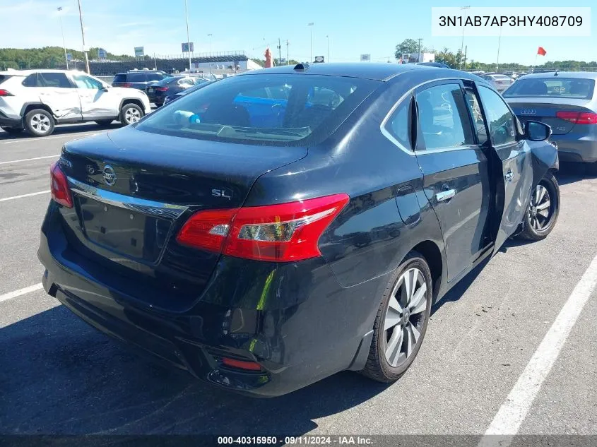 2017 Nissan Sentra S/Sv/Sr/Sl VIN: 3N1AB7AP3HY408709 Lot: 40315950