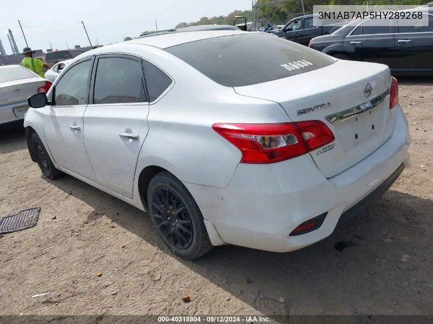 2017 Nissan Sentra S/Sv/Sr/Sl VIN: 3N1AB7AP5HY289268 Lot: 40318804