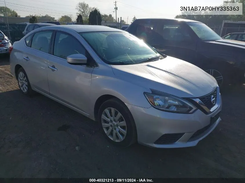 2017 Nissan Sentra Sv VIN: 3N1AB7AP0HY335363 Lot: 40321213