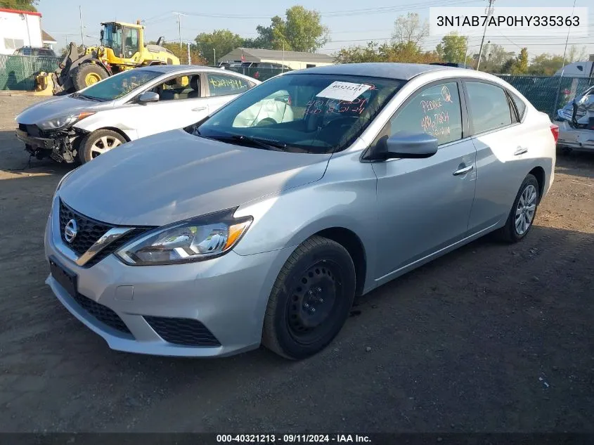 2017 Nissan Sentra Sv VIN: 3N1AB7AP0HY335363 Lot: 40321213