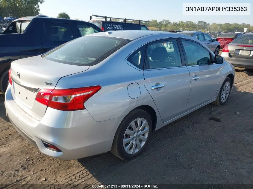 2017 Nissan Sentra Sv VIN: 3N1AB7AP0HY335363 Lot: 40321213