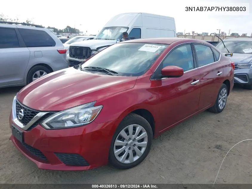 2017 Nissan Sentra S/Sv/Sr/Sl VIN: 3N1AB7AP7HY380803 Lot: 40326513