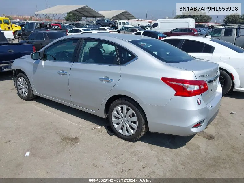 2017 Nissan Sentra S/Sv/Sr/Sl VIN: 3N1AB7AP9HL655908 Lot: 40329142