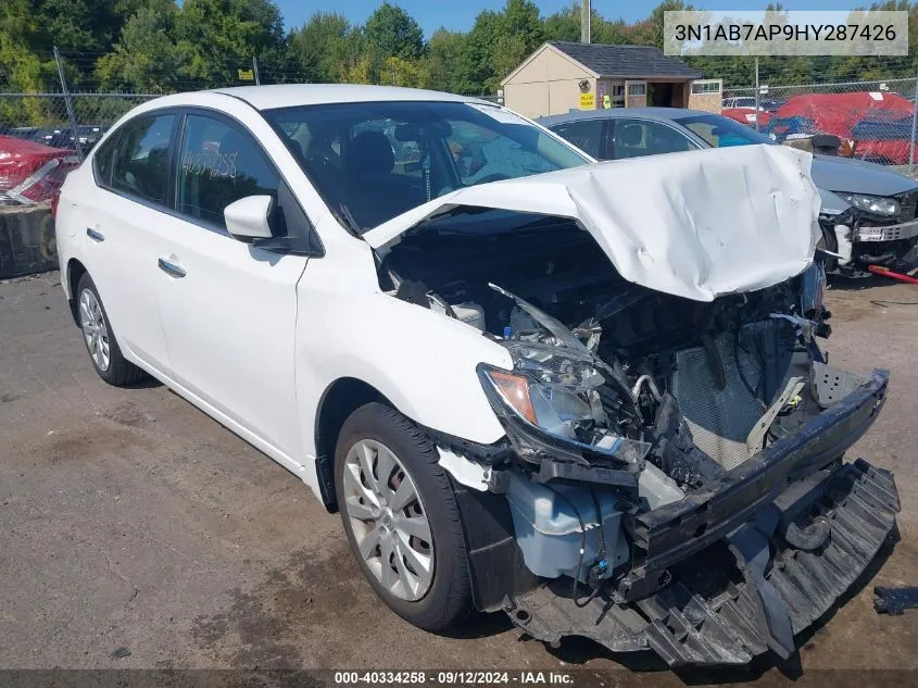 2017 Nissan Sentra Sv VIN: 3N1AB7AP9HY287426 Lot: 40334258