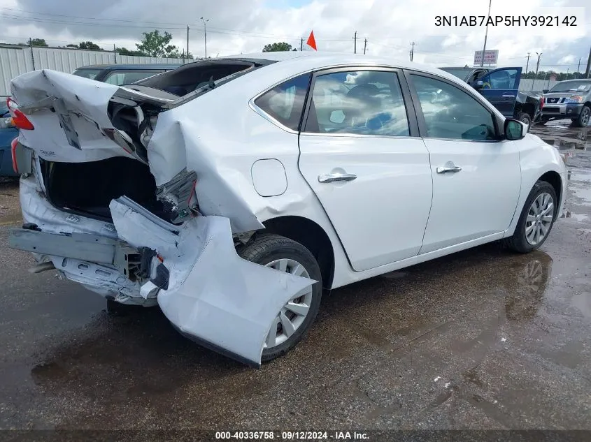 2017 Nissan Sentra S/Sv/Sr/Sl VIN: 3N1AB7AP5HY392142 Lot: 40336758