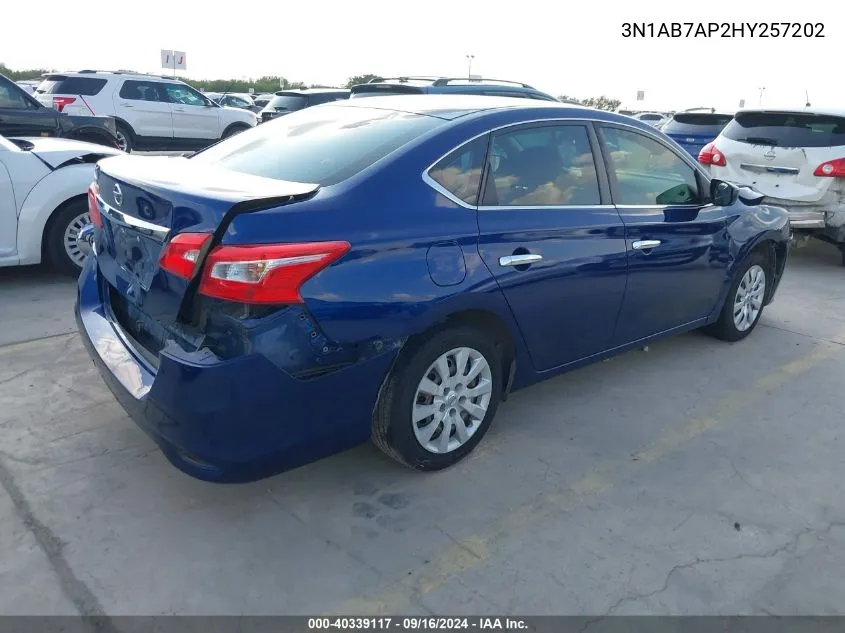 3N1AB7AP2HY257202 2017 Nissan Sentra S