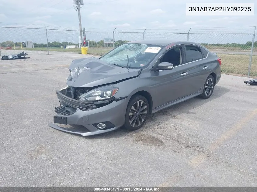 2017 Nissan Sentra S/Sl/Sr/Sv VIN: 3N1AB7AP2HY392275 Lot: 40345171