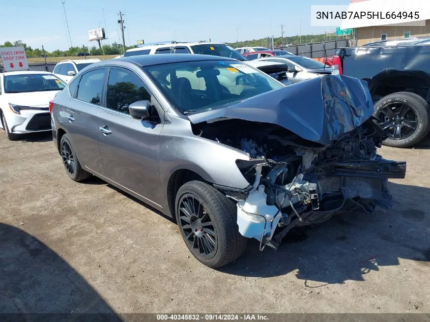 2017 Nissan Sentra Sv VIN: 3N1AB7AP5HL664945 Lot: 40345832