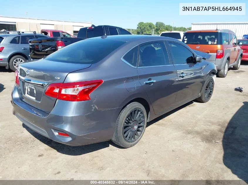 2017 Nissan Sentra Sv VIN: 3N1AB7AP5HL664945 Lot: 40345832