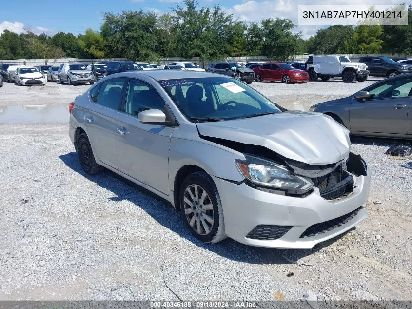 2017 Nissan Sentra Sv VIN: 3N1AB7AP7HY401214 Lot: 40346188