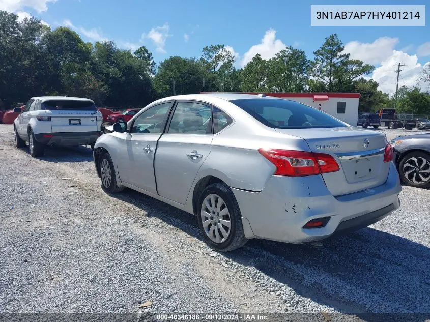 2017 Nissan Sentra Sv VIN: 3N1AB7AP7HY401214 Lot: 40346188