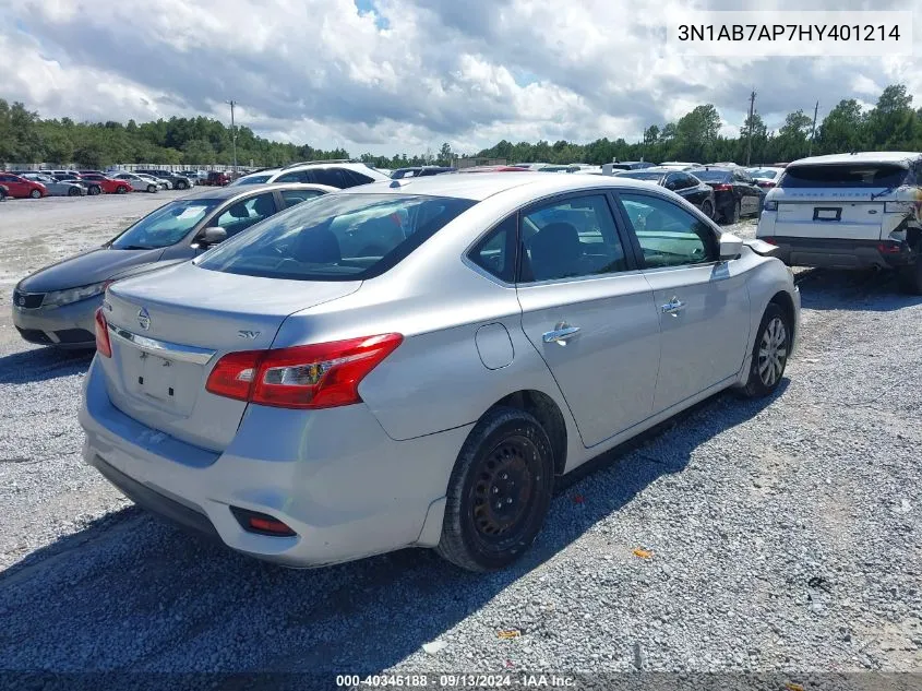 3N1AB7AP7HY401214 2017 Nissan Sentra Sv