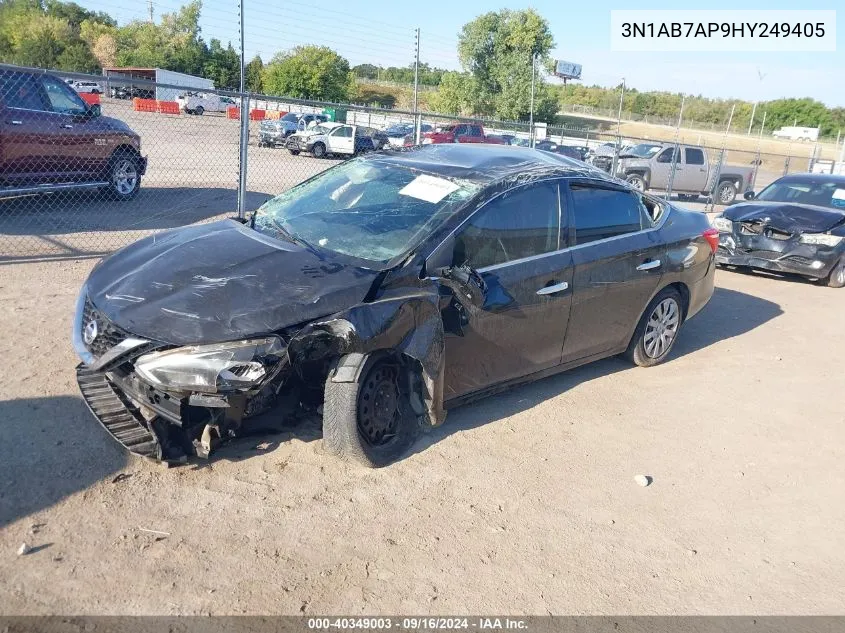 2017 Nissan Sentra S/Sv/Sr/Sl VIN: 3N1AB7AP9HY249405 Lot: 40349003