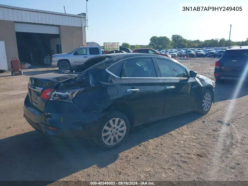 2017 Nissan Sentra S/Sv/Sr/Sl VIN: 3N1AB7AP9HY249405 Lot: 40349003