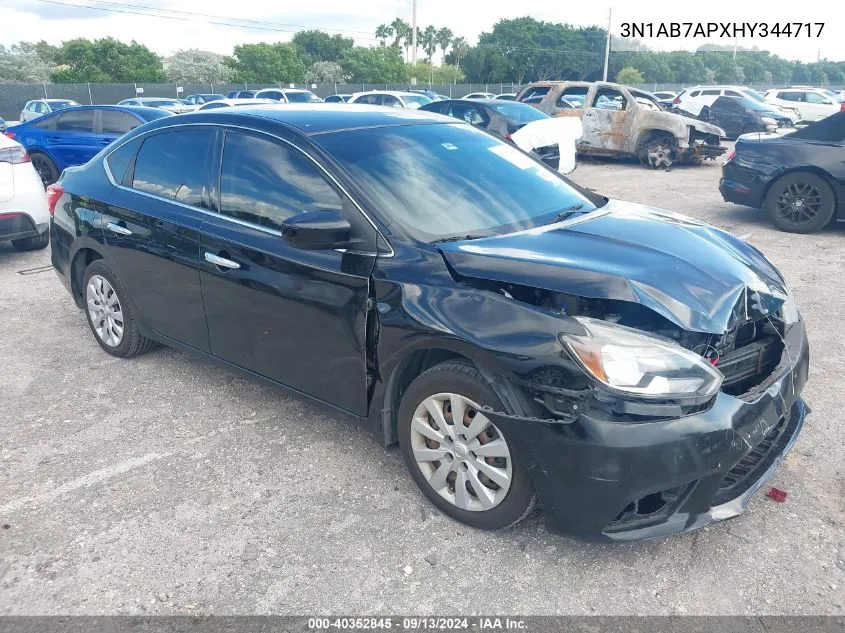 2017 Nissan Sentra S VIN: 3N1AB7APXHY344717 Lot: 40352845