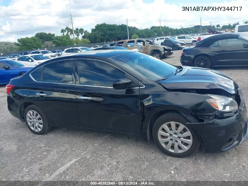 2017 Nissan Sentra S VIN: 3N1AB7APXHY344717 Lot: 40352845