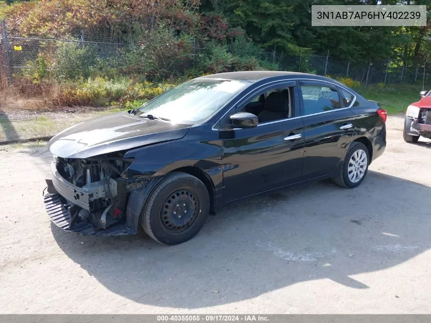 2017 Nissan Sentra S VIN: 3N1AB7AP6HY402239 Lot: 40355055