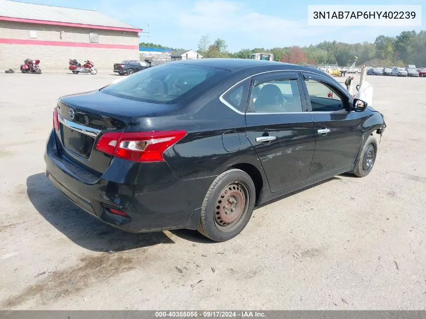 2017 Nissan Sentra S VIN: 3N1AB7AP6HY402239 Lot: 40355055