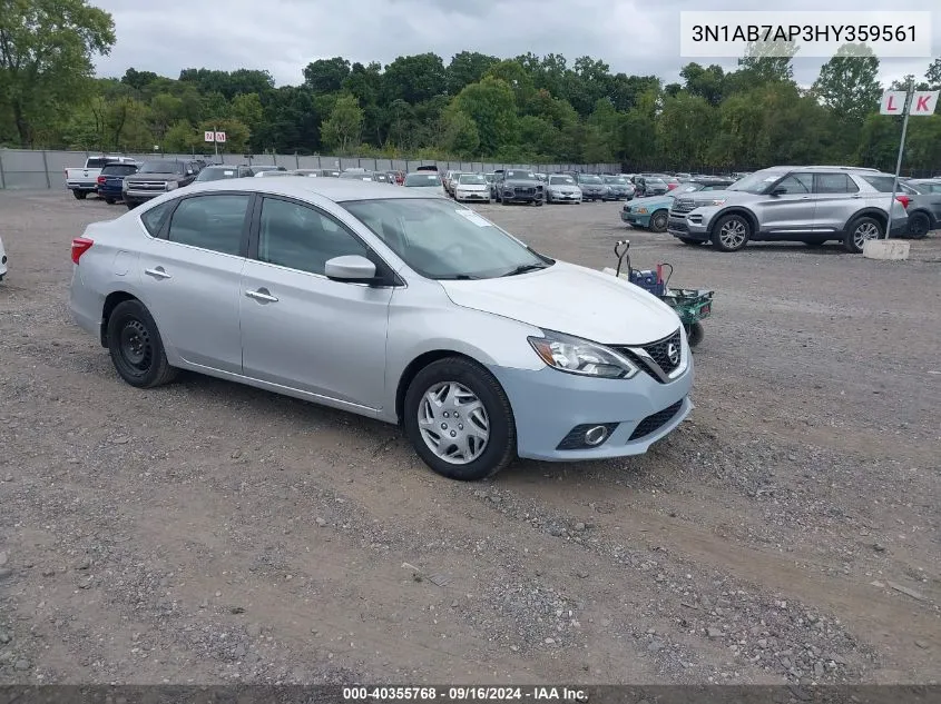 2017 Nissan Sentra Sv VIN: 3N1AB7AP3HY359561 Lot: 40355768