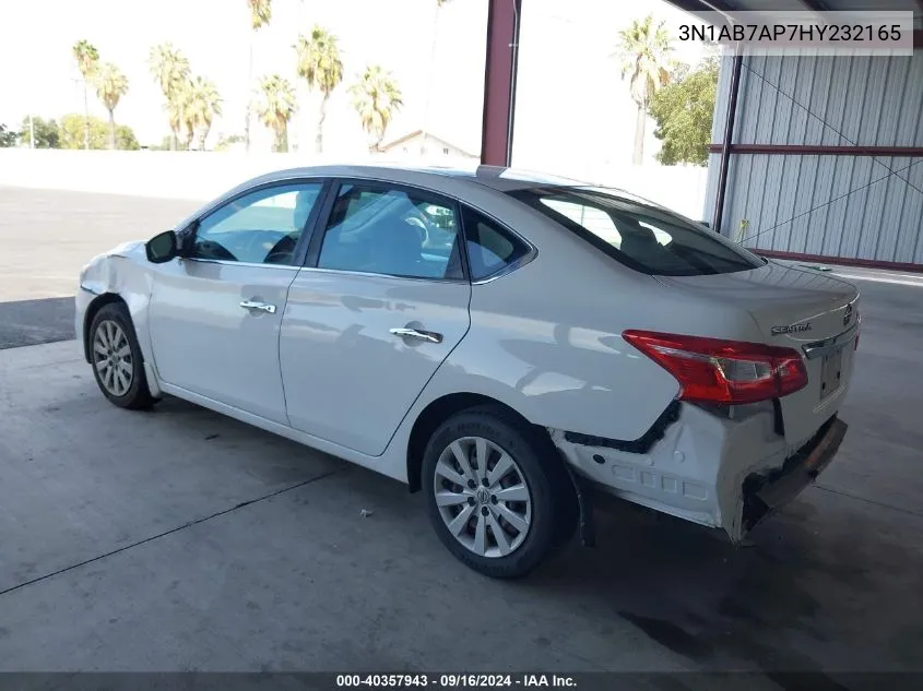 2017 Nissan Sentra S VIN: 3N1AB7AP7HY232165 Lot: 40357943