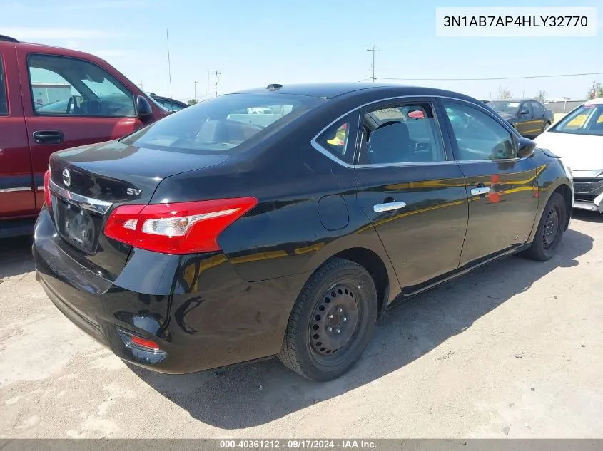 2017 Nissan Sentra Sv VIN: 3N1AB7AP4HLY32770 Lot: 40361212