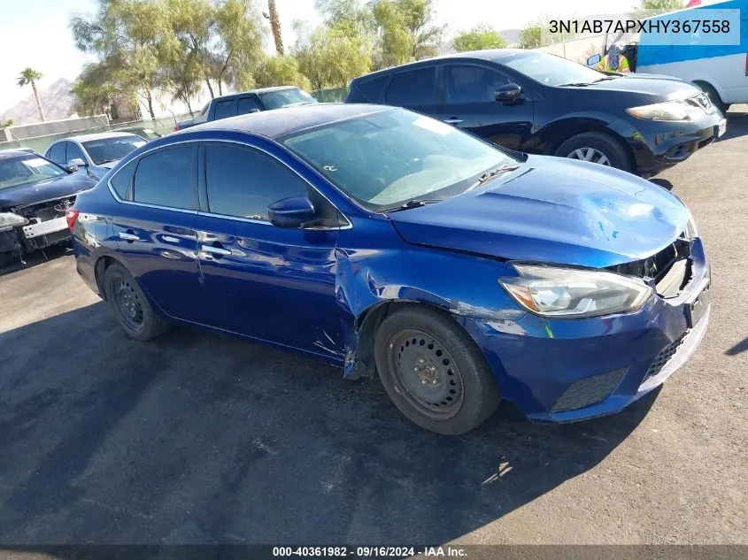 2017 Nissan Sentra S VIN: 3N1AB7APXHY367558 Lot: 40361982