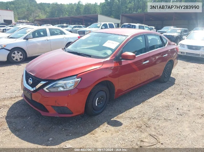 2017 Nissan Sentra Sv VIN: 3N1AB7AP7HY283990 Lot: 40370677