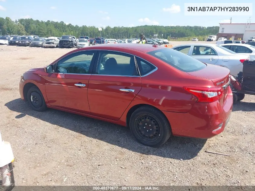 3N1AB7AP7HY283990 2017 Nissan Sentra Sv